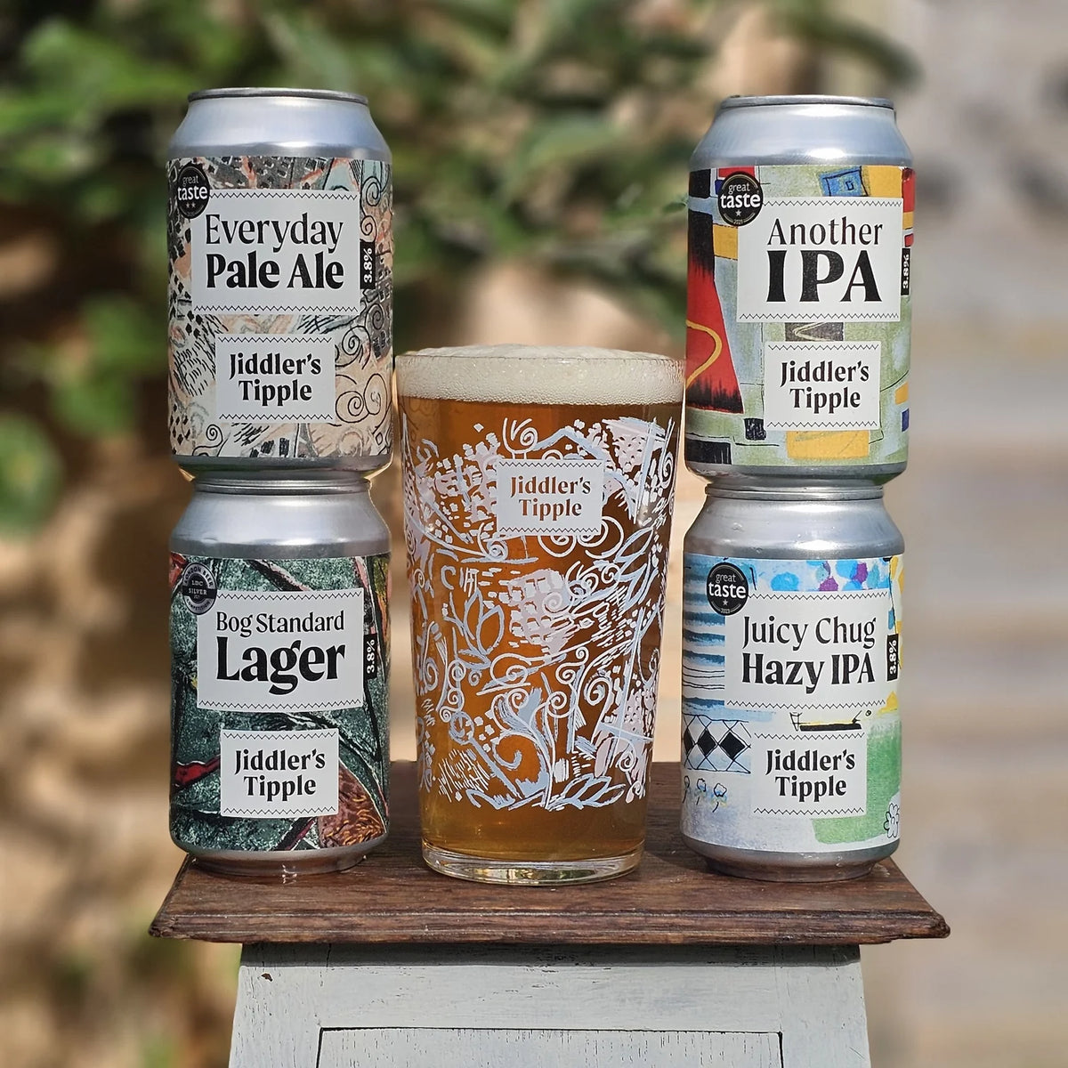 Mixed Beers and Jiddlers Tipple Pint Glass Gift Pack - Gold – Jiddler's ...
